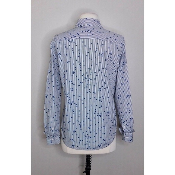 EQUIPMENT Jesper Star Striped Poplin Blouse Top Button Down Shirt X-Small - Picture 10 of 16